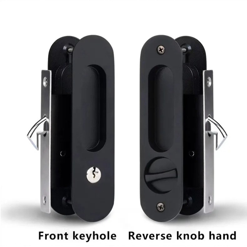 Furniture Sliding Door Hardware - Schiebetürschloss, unsichtbares Türschloss für Holztüren, dunkles