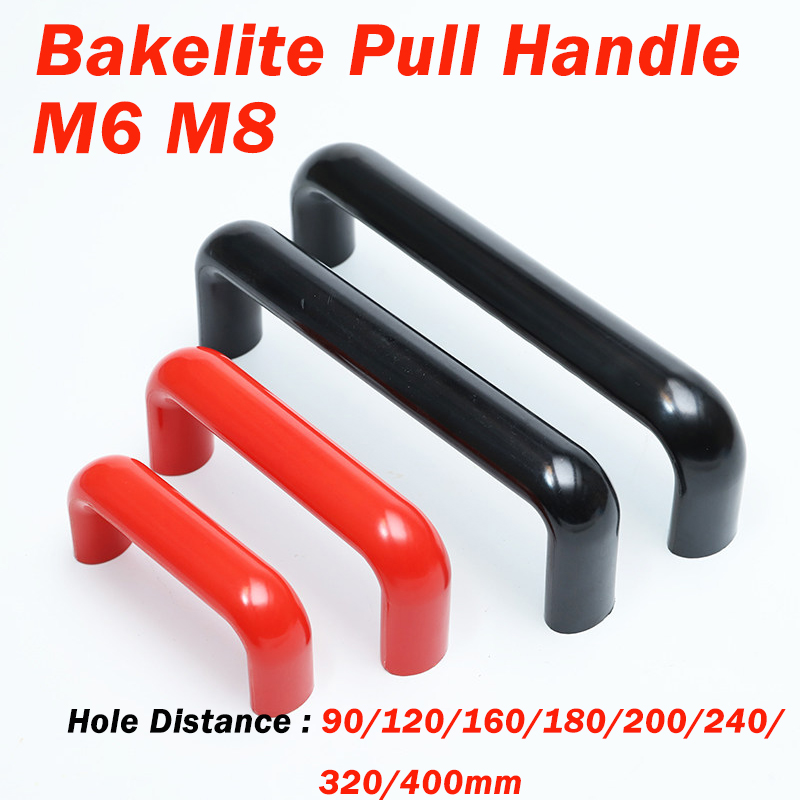 Furniture Hardware Black - Rot/Schwarzer Ovaler Bakelit-Griff 90~400mm Nylon-Kunststoff Runder