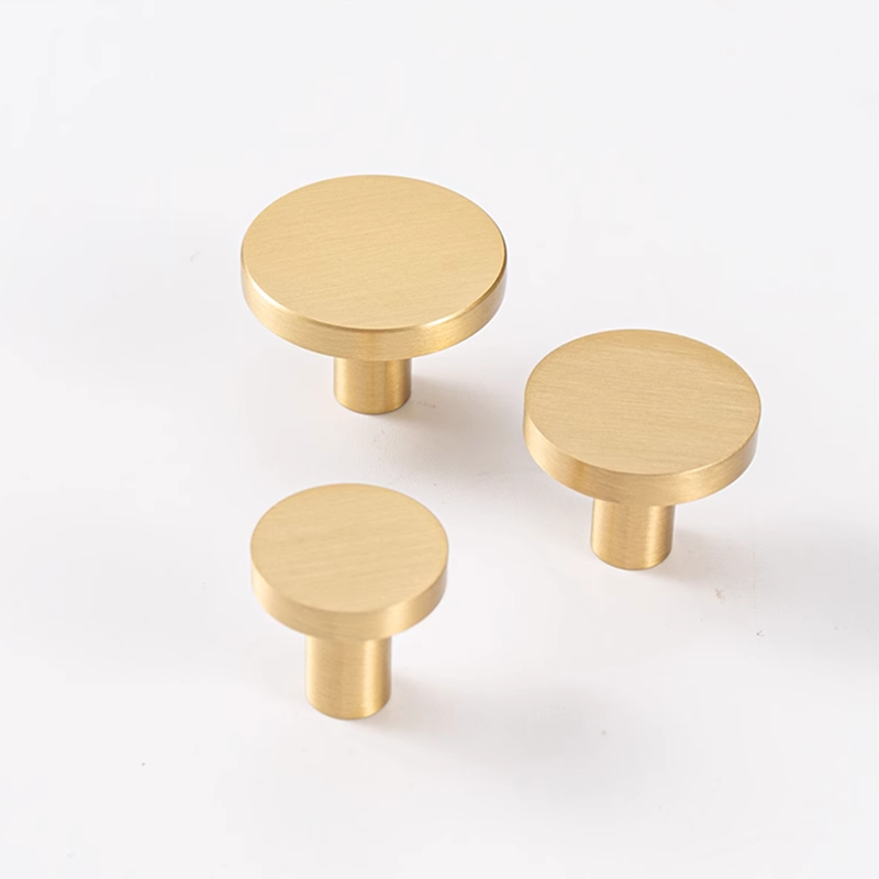 Cabinet Knob Round - Runde Messing-Küchenschrankknöpfe, goldfarben, für Möbel, Schrank,