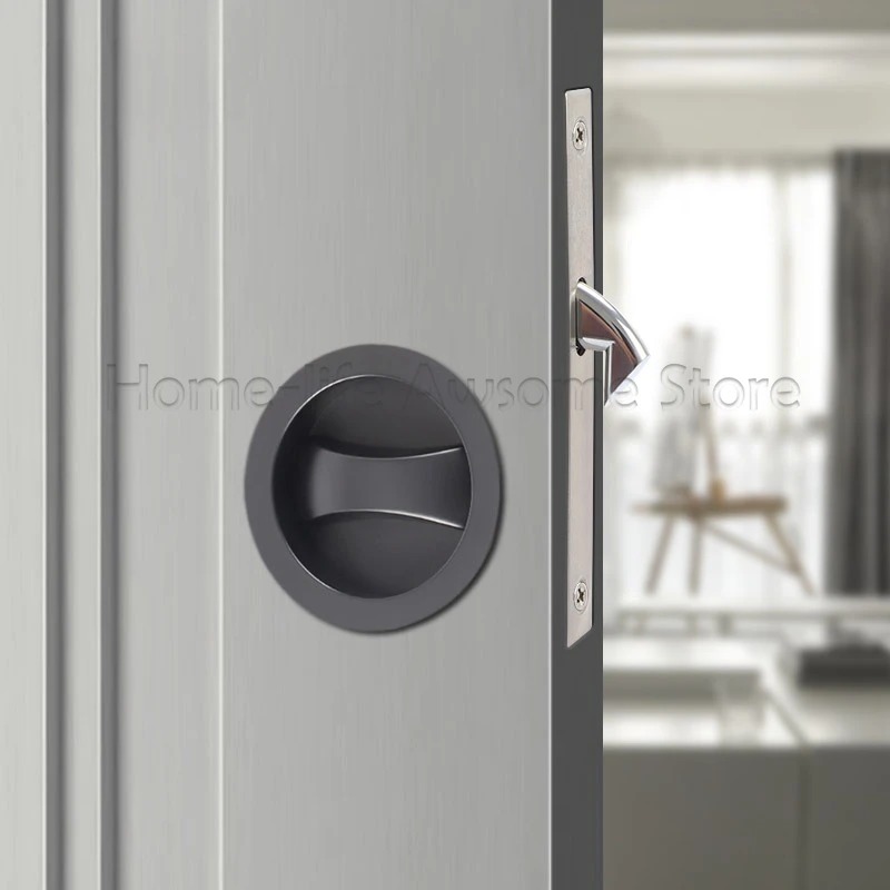 Furniture Sliding Door Hardware - Schiebetürschloss, moderner unsichtbarer Haken aus Zinklegierung,