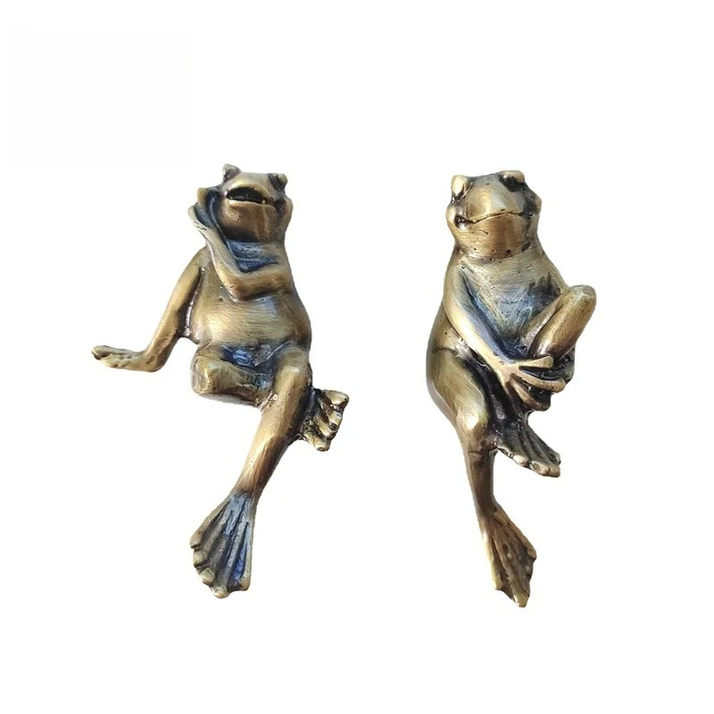 Unique Furniture Hardware Pulls - Frosch-Messing-Schranktürknöpfe, Wohndekor-Kommodenknöpfe, Nachttischgriffe, einzigartige Möbelgriffe, Tier-Schubladengriffe,