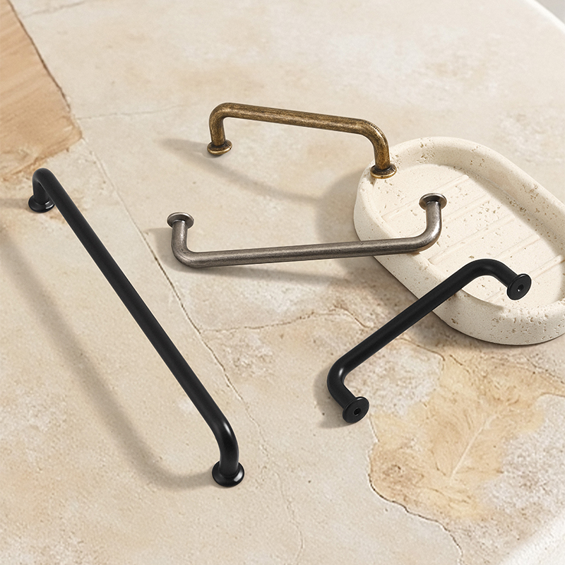 Z. A. Furniture - Einfacher Retro-Schubladengriff aus antiker Bronze mit