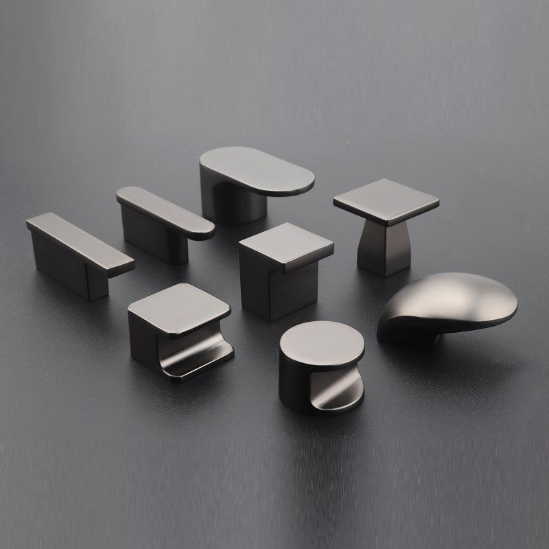 Furniture Hardware Black - 1 Stück Schwarzer Nickel Mattgrauer Kleiderschrank-Türgriff