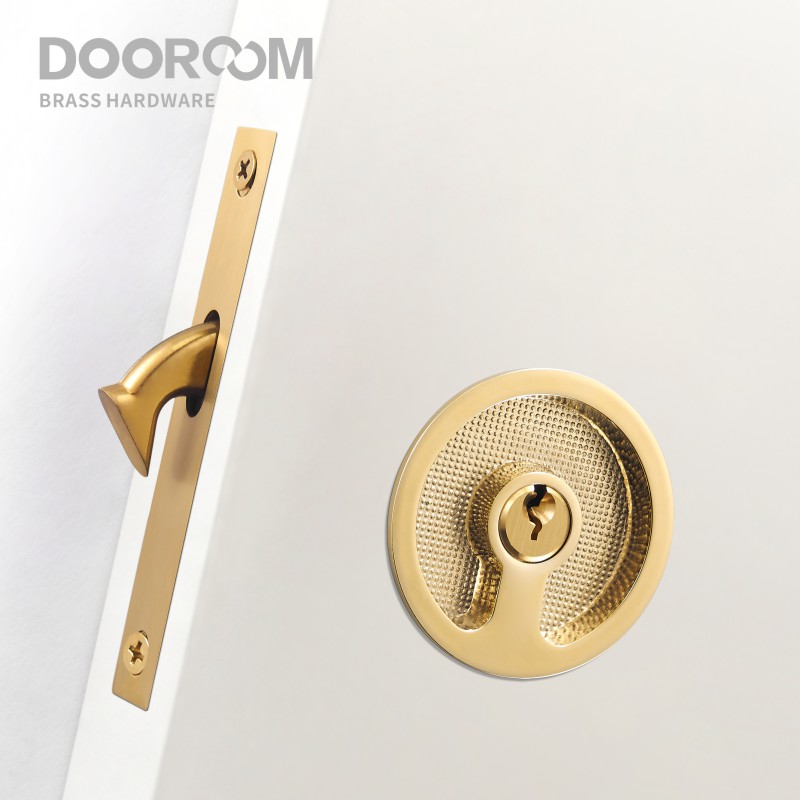 Furniture Sliding Door Hardware - Dooroom Messing Schiebetür Griff Türschloss Set