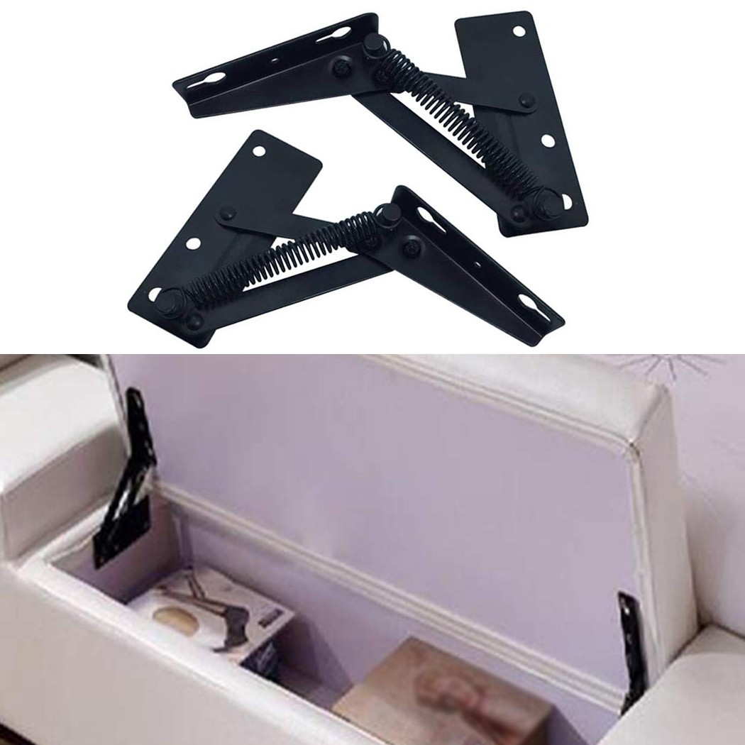 Furniture Hardware Black - 2 Stück Stahl-Sofabett-Scharniere, 3-fach verstellbarer Winkel,