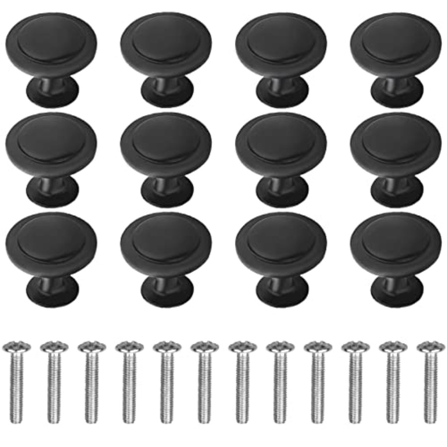 12er-Pack schwarze runde Schra – Cabinet Knob Round Bewertung und Preis